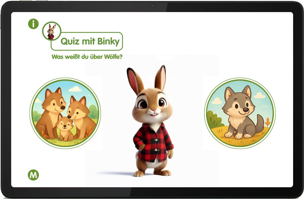 Edu Book — Quiz mit Binky: 'Was weißt du über Wölfe?'