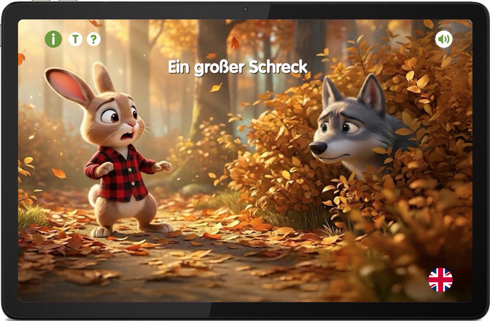 Edu Book — Szene 'Ein großer Schreck' mit Binky und Wolf