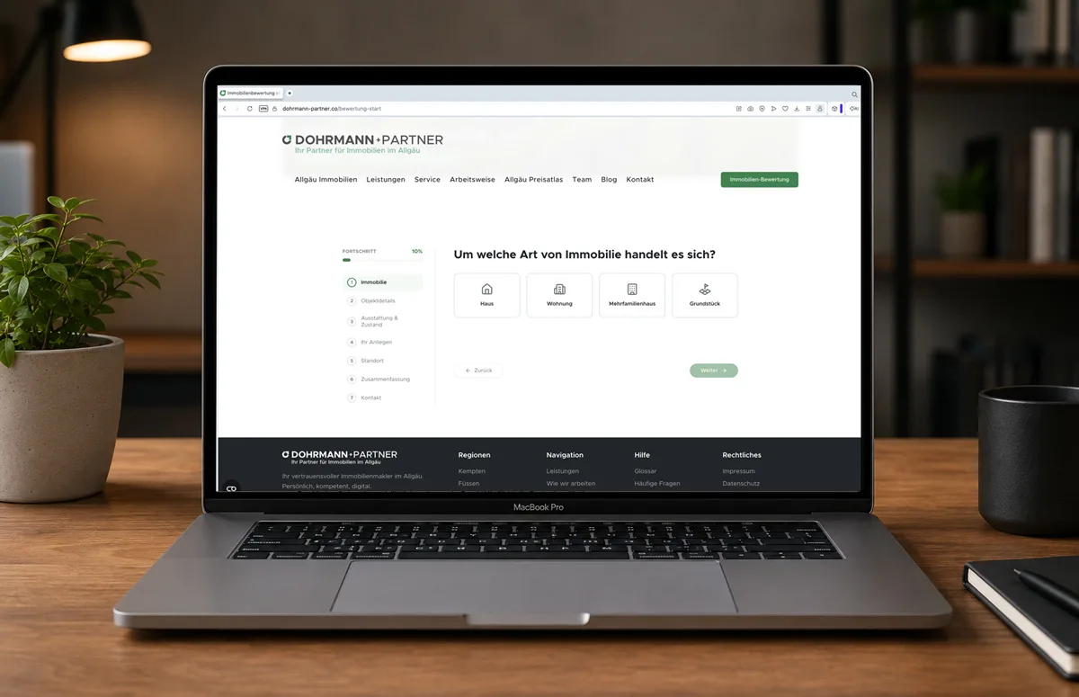 Dohrmann+Partner — Immobilienbewertung Onboarding-Wizard