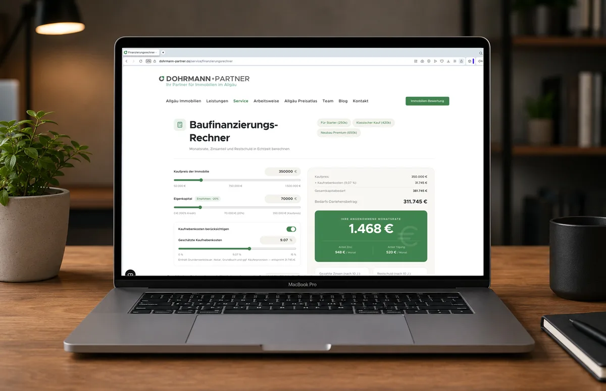 Dohrmann+Partner — Baufinanzierungs-Rechner mit Echtzeit-Berechnung