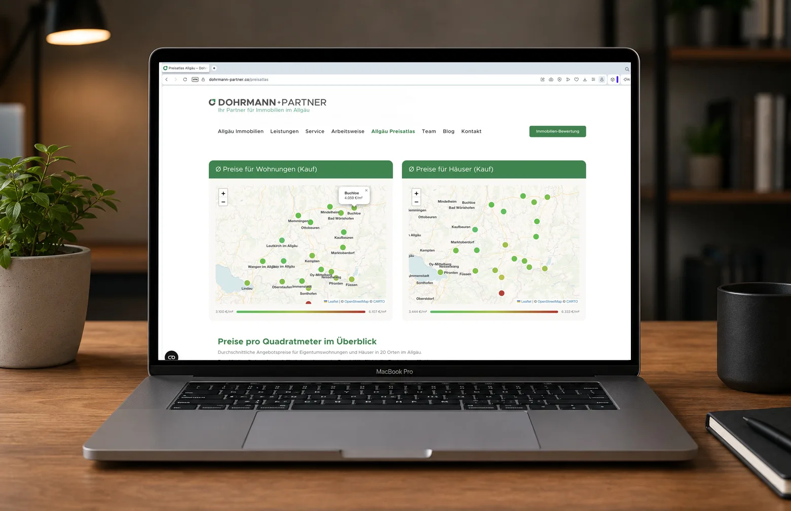 Dohrmann+Partner — Allgäu Preisatlas mit interaktiver Karte