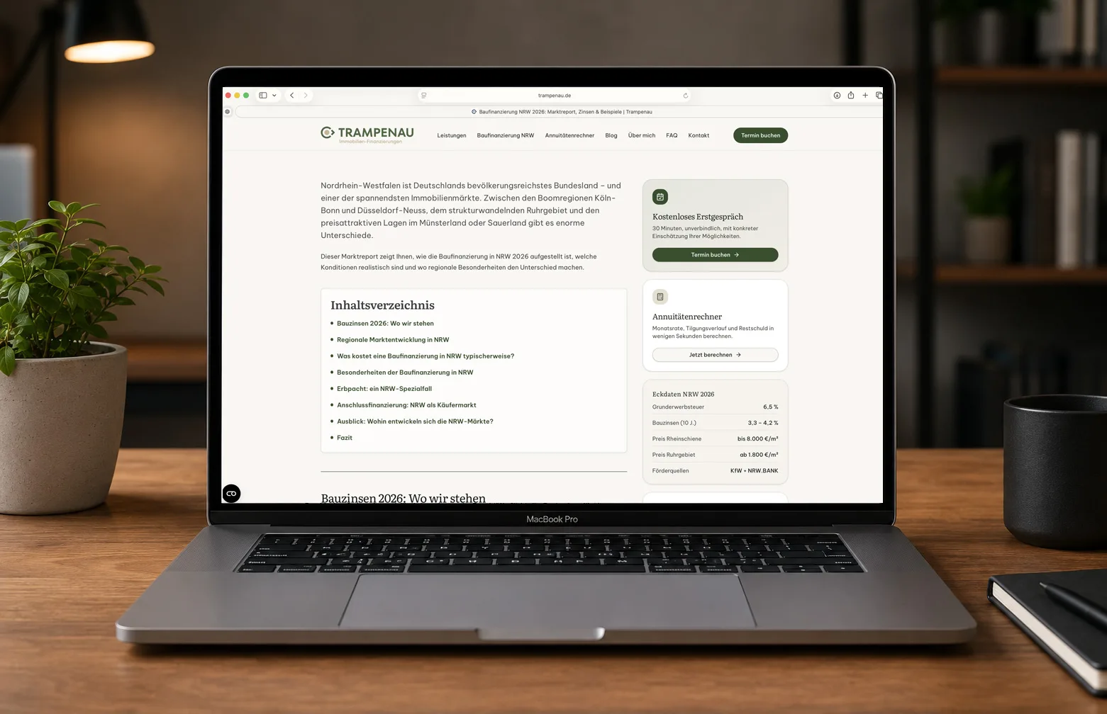 Trampenau — NRW-Marktreport mit Sidebar und Eckdaten